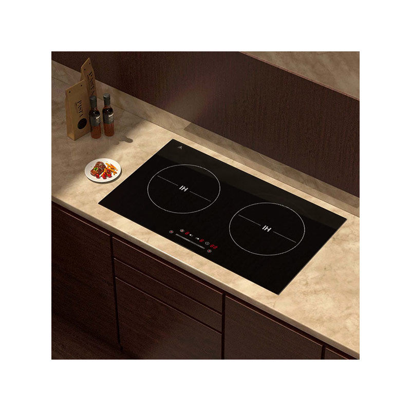 Energy Efficient Built-In Electric Induction Cooktop 3500W Stainless Steel Case 2 Heating Zones Commercial Use OEM