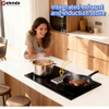 Electric Induction Cooktop Built-In Exhaust Fan 7400W Four Burners Smoke-Free Clean Kitchen Solution Household Energy Efficient