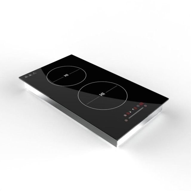 Golenda Hot Sale 3500W 2-Burner 11.5" Multi-Function Smart Electric Induction Cooker Commercial Household Knob Control Built-in