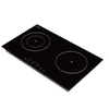 Electric Double Tempered Glass Ceramic Cooktop 4400W 220V Built-in with 2 Burners Residual Heat Indicator Timer Household Use