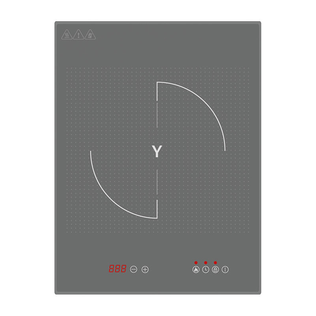 Hot Sale Induction Cooktop Electric Stove 2000W Built-in Hob Single Burner Induction Cooker Grey Glass Electric Hob