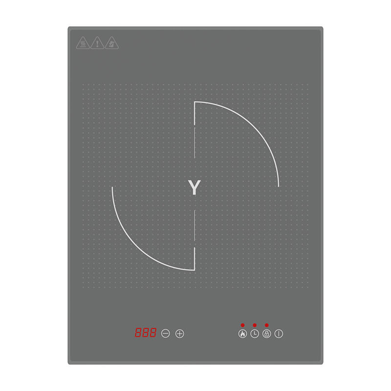 Hot Sale Induction Cooktop Electric Stove 2000W Built-in Hob Single Burner Induction Cooker Grey Glass Electric Hob