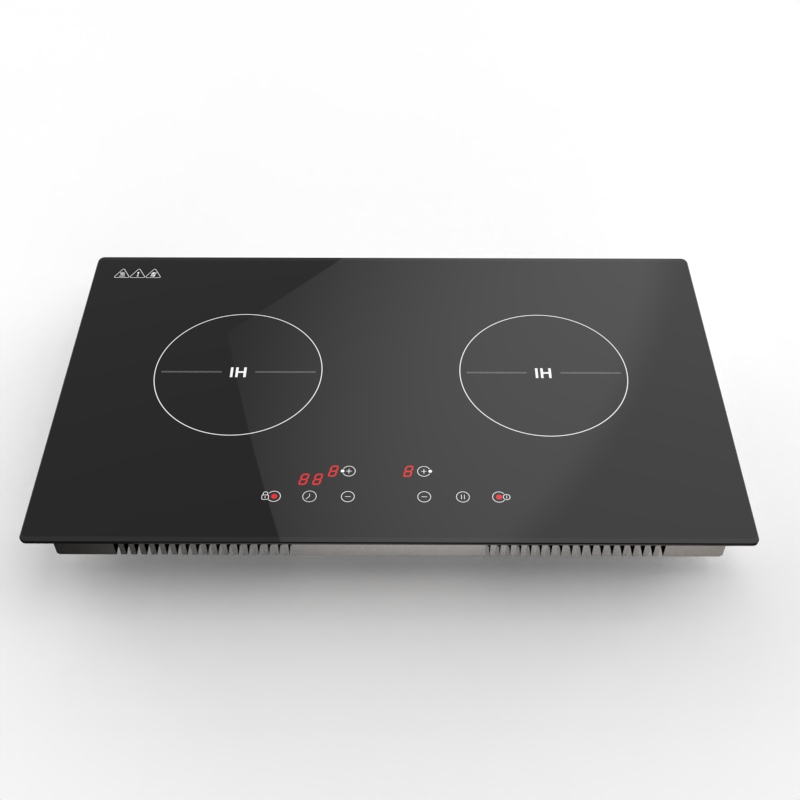 Two Burner 4000W Induction Cooker with Emissive Icon Touch Keys Control ...