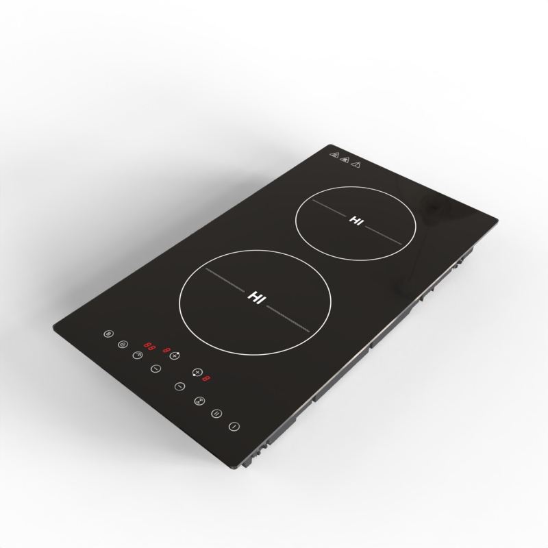 3500W 220V Electric Induction Cooker 2 Burner with Timer Touch Control Invisible Glass Surface Built-in Multifunction Cooktop