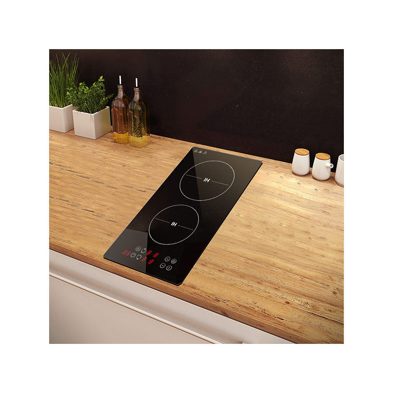 3500W 220V Electric Induction Cooker 2 Burner with Timer Touch Control Invisible Glass Surface Built-in Multifunction Cooktop