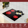 Touch Control 4 Burners Induction Cooker with Stainless Steel Surface Built-in Electric Cooktop for Household Use 6000W