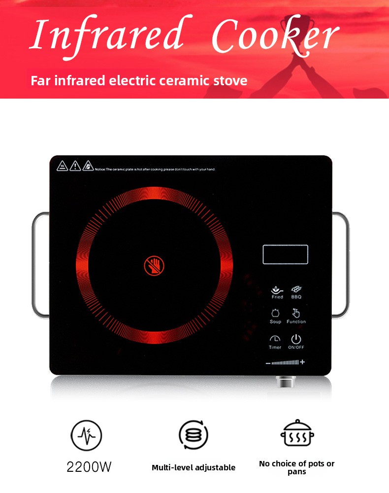High-Power Electric Ceramic Stove Infrared Cooker for Household EU/US Standard 110V-220V
