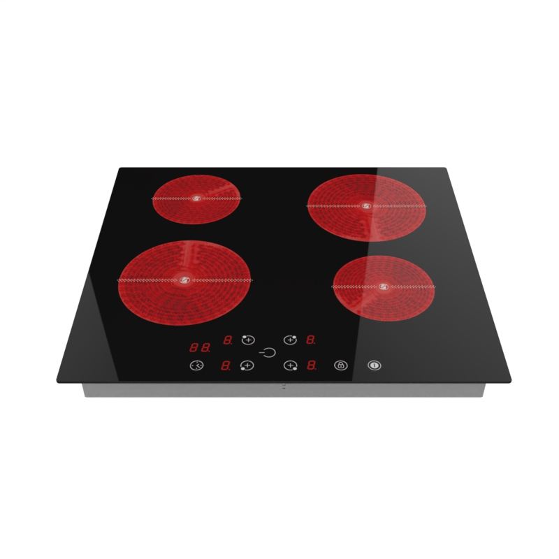 High Quality 6000W Touch Control Built-In Infrared Ceramic 4-Burner Hob with 4-Zone Electric Cooktop for RV and Household Use