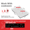 Portable 2 Burner Induction Cooker RV Ready 3500W Touch Control Built-In Household Use