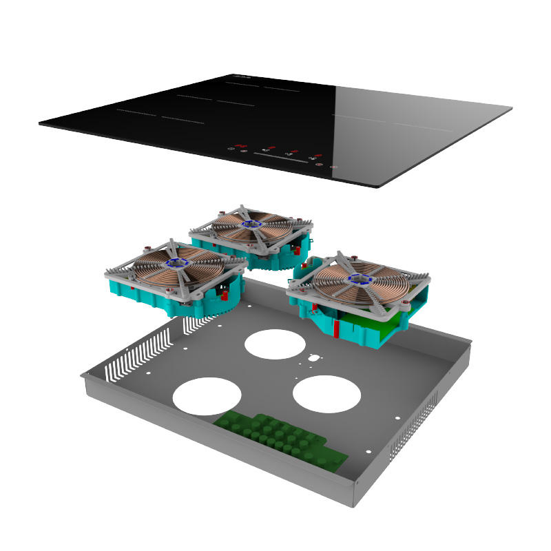 Golenda Triple Burner Induction Cooktop Digit Segment Display Built-In Ceramic/Glass Surface Electric Cooker 7000W Power 1 Year