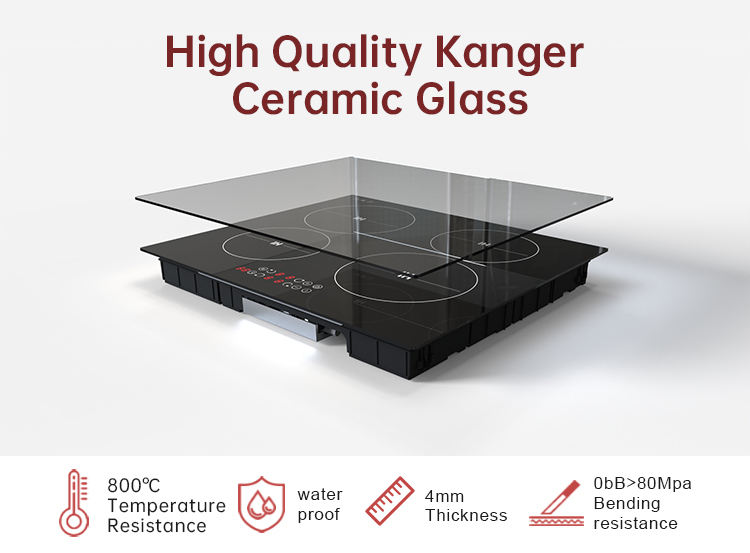 Golenda Advanced Customized 4 Burner Electric Induction Cooktop Built-in Smart Multifunction 220-240V Household Commercial Use