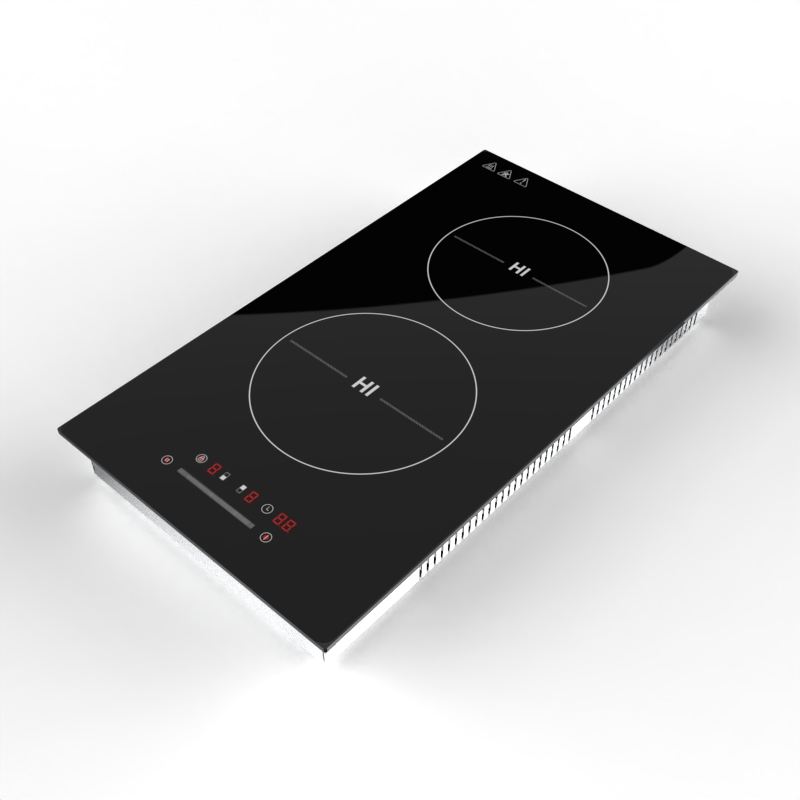 High Quality 3500W Double Induction Cooktop Hob Electric Domino with 2 Zones Built-in Installation for Household Use