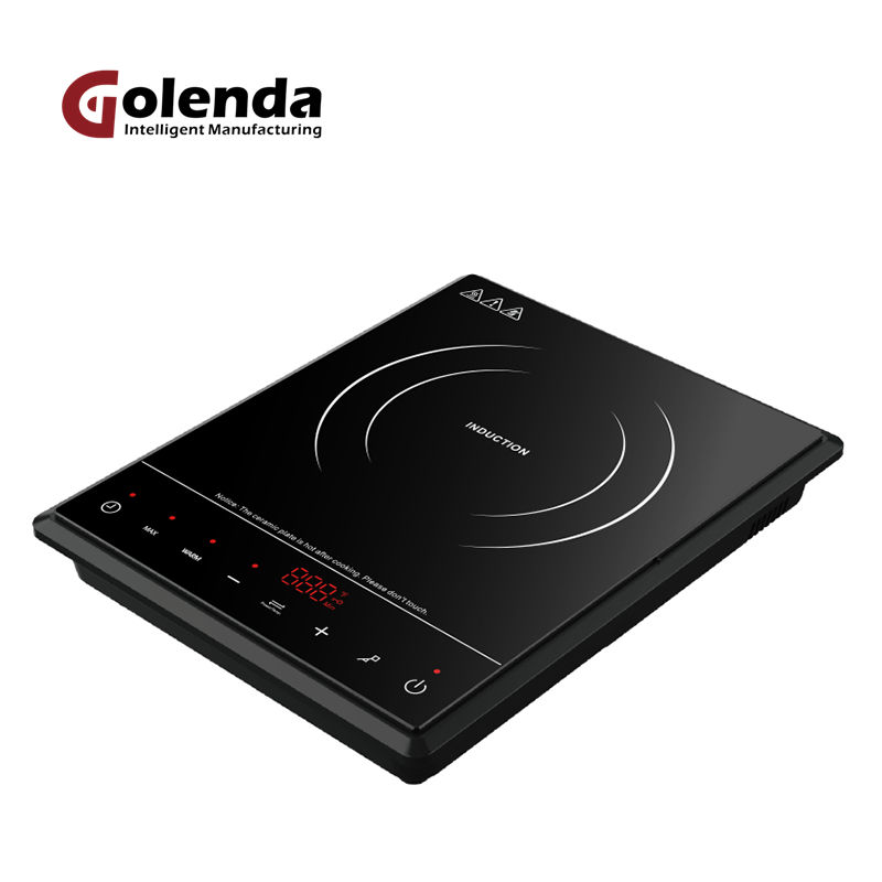 110V ETL Household Hotel Use Portable Induction Cooktop Smart RV Electric Cooker 1800W Red LED Display Waterproof Touch Control