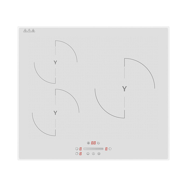 7000W High Quality Durable Built-In Induction 3 Burner Electric Cooktop Glass Surface White Color Household Use 1 Year Warranty