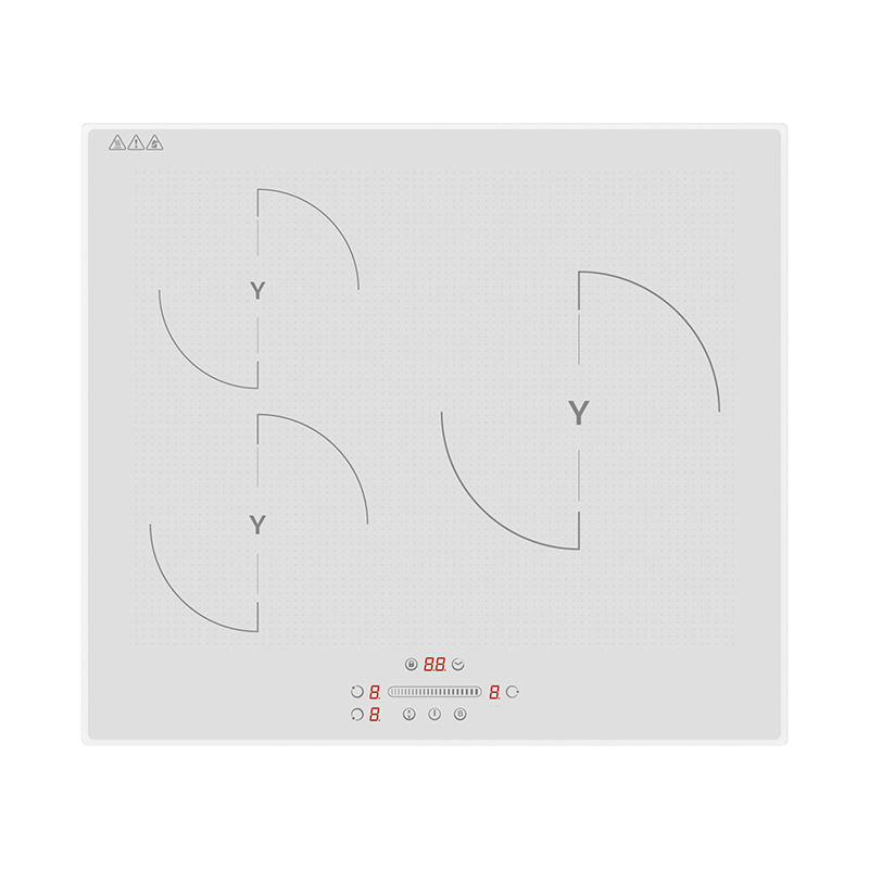 7000W High Quality Durable Built-In Induction 3 Burner Electric Cooktop Glass Surface White Color Household Use 1 Year Warranty