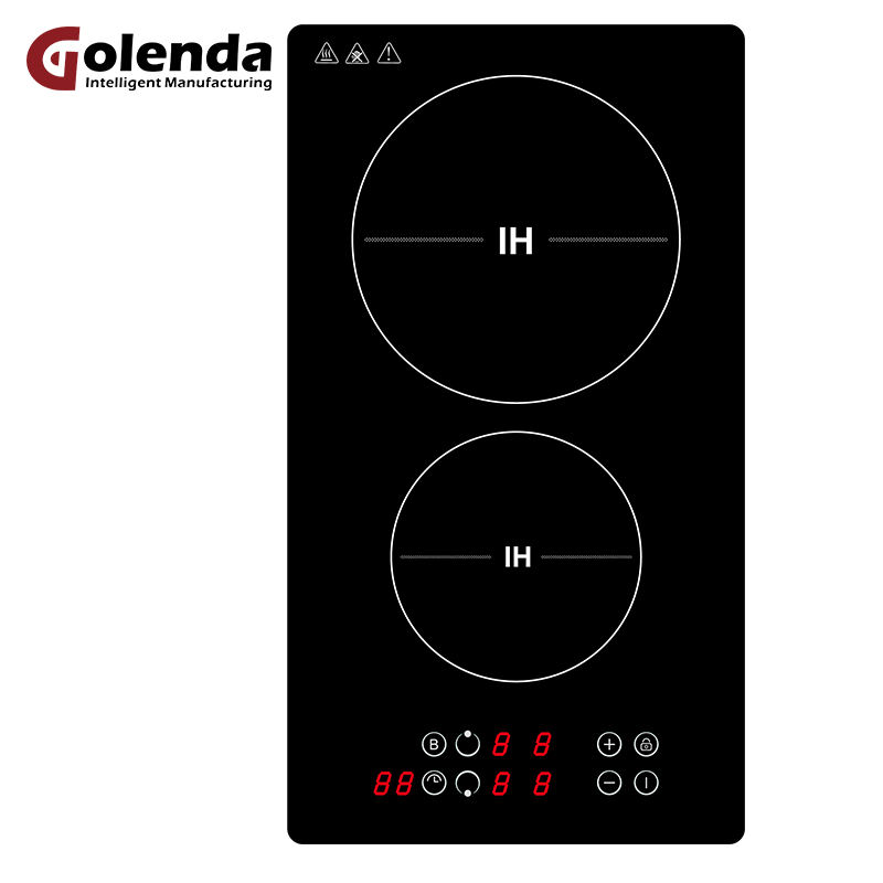 Golenda Commercial Household Touch Control 3500W 2-Burner Multi-function Built-in Temperature Sensor Electric Induction Cooktop