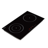 Electric Double Tempered Glass Ceramic Cooktop 4400W 220V Built-in with 2 Burners Residual Heat Indicator Timer Household Use