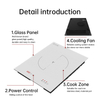 White Glass Built in Electric Cookhob Burner With Sensor Touch Screen Induction Cooktop Single Cooker