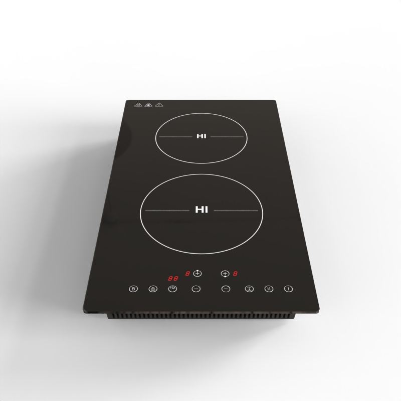 3500W 220V Electric Induction Cooker 2 Burner with Timer Touch Control Invisible Glass Surface Built-in Multifunction Cooktop