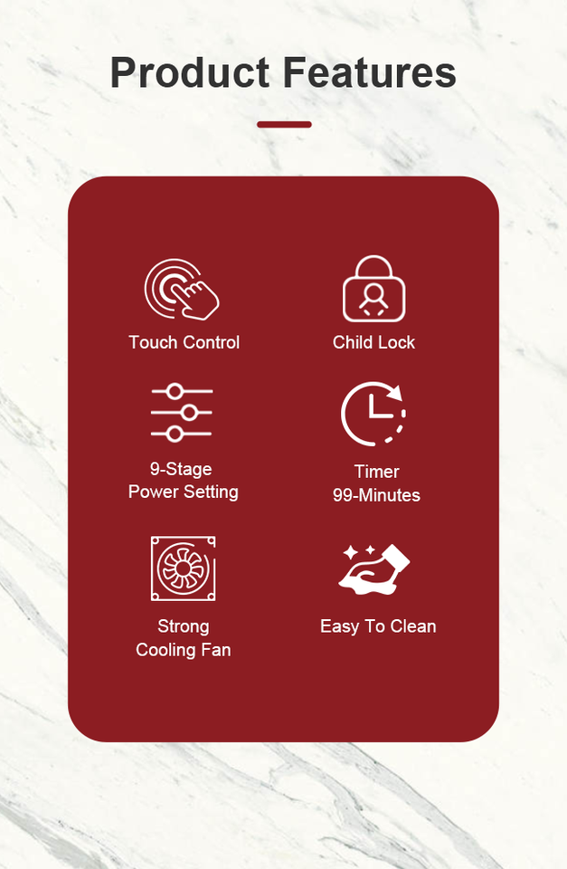 Electric Induction Cooktop Built-In Exhaust Fan 7400W Four Burners Smoke-Free Clean Kitchen Solution Household Energy Efficient