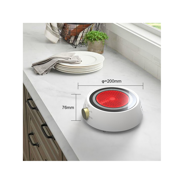 Knob Control Mini Electric Stainless Steel Stove Time Sensitive Portable Cooker 800W Touch Control Toughened Glass Household