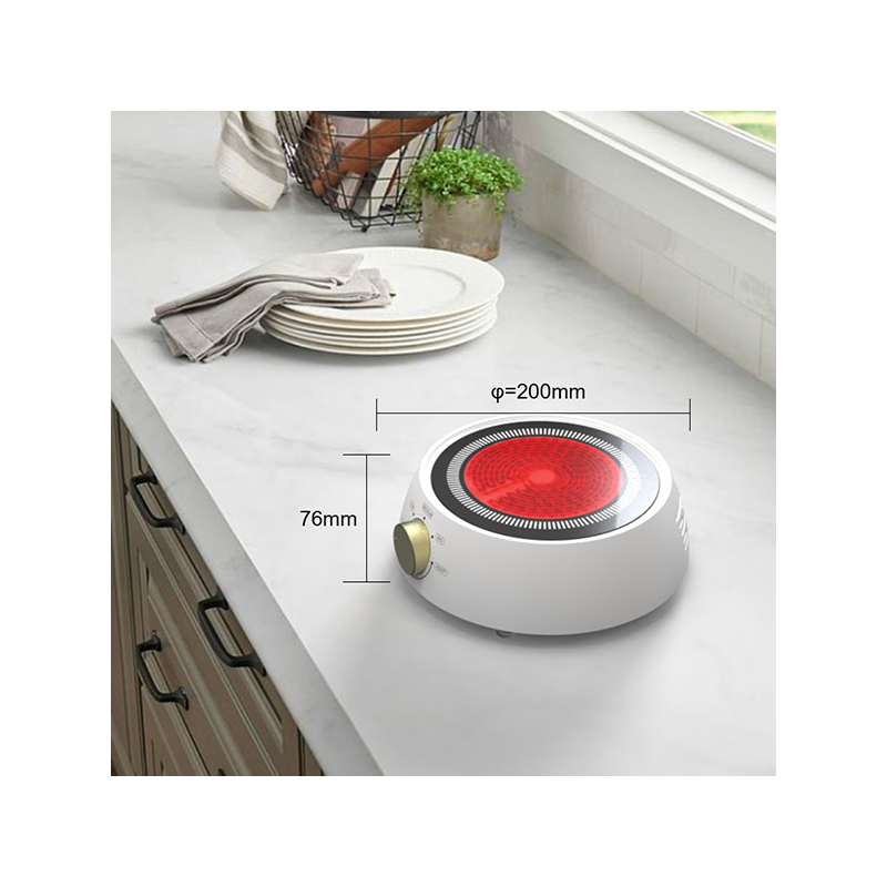 Knob Control Mini Electric Stainless Steel Stove Time Sensitive Portable Cooker 800W Touch Control Toughened Glass Household