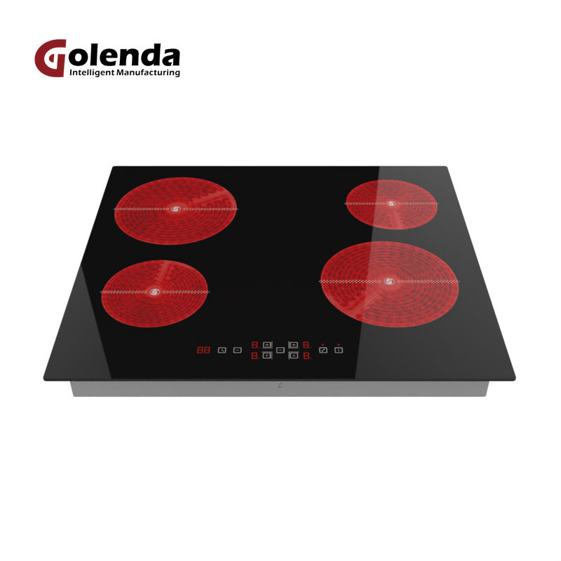 Hot Selling Electric Ceramic Hob 6000W Booster Function 4 Burner Infrared Cooktop Metal Bottom Built-in Ceramic Cooker 9 Stage