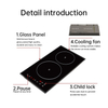 Golenda OEM Design 3000W 220V Built-In Household Electric Smooth Ceramic Cooktop Residual Heat Indicator 2 Burners 1-Year