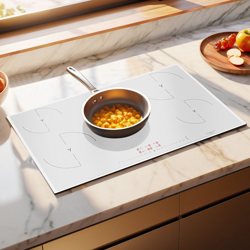 Custom Large Built-In Induction Cooktop 84000W 5 Burner Sensor Touch Control 9-Temperature Commercial & Household Use
