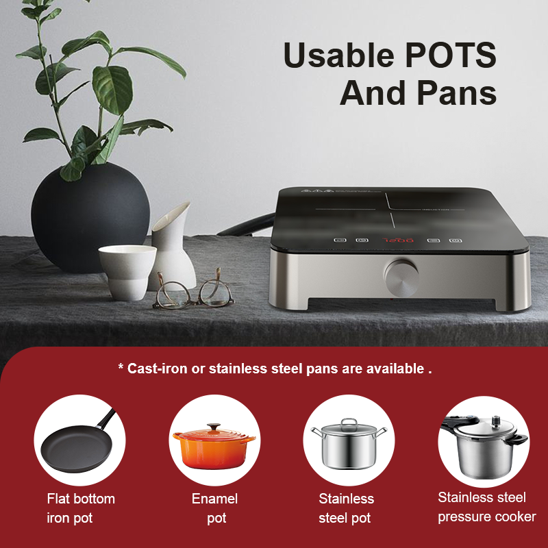 Touch Control Durable Portable Household Induction Cooker with Hotpot Function 1800W Plastic Housing