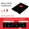 High Quality Cooktop With Black Glass Single Burner Electric Cooktop Induction Plate Cooker Built-in 2000w Electronics Stove