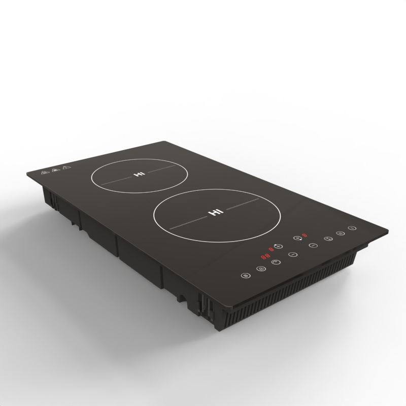 3500W 220V Electric Induction Cooker 2 Burner with Timer Touch Control Invisible Glass Surface Built-in Multifunction Cooktop