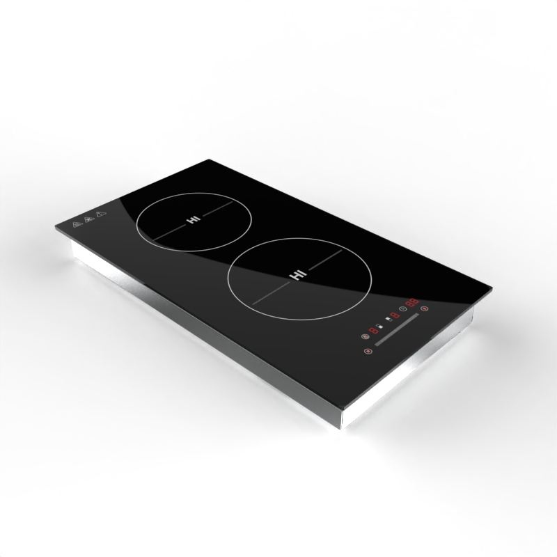 High Quality 3500W Double Induction Cooktop Hob Electric Domino with 2 Zones Built-in Installation for Household Use