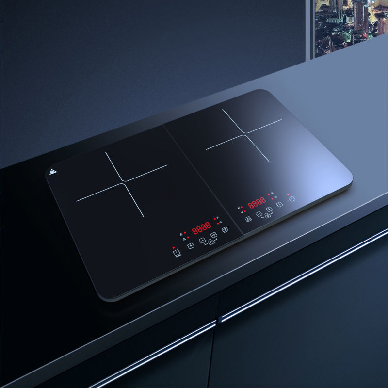 220V Certification Electric Slim Double Stove Induction Cooker Hob 2 Burner Plates Electric Induction Cooktop