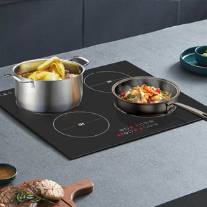 Europe Slide Electric Built-in Stainless Steel 5000W+ 4 Burner Touch Screen Induction Cooktop Stove