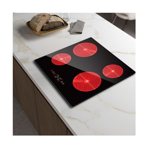 Hot Selling Electric Ceramic Hob 6000W Booster Function 4 Burner Infrared Cooktop Metal Bottom Built-in Ceramic Cooker 9 Stage