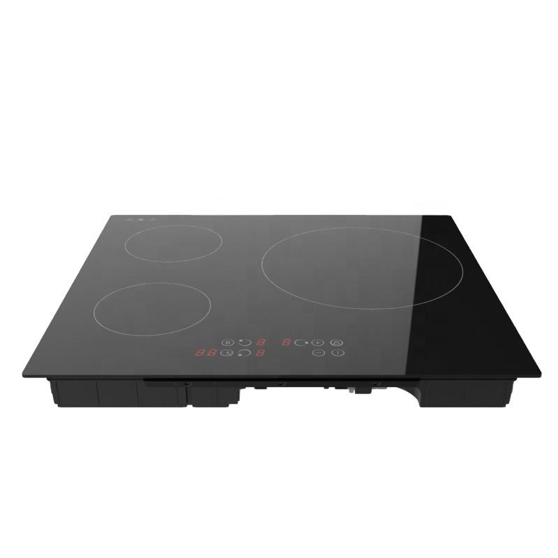 Hot Sale Ultra-Slim 3-Burner Induction Cooktop Black Built-In Electric Stove with Touch Control for Wholesale