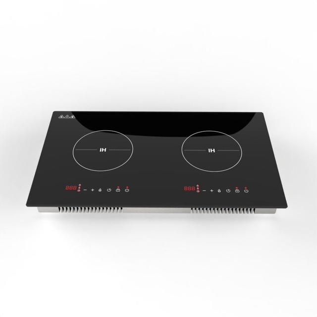 Double Hot Plate Cooktop 2-Burner Glass Panel Built-in Electric Induction Hob Kitchen Cooking Cooker