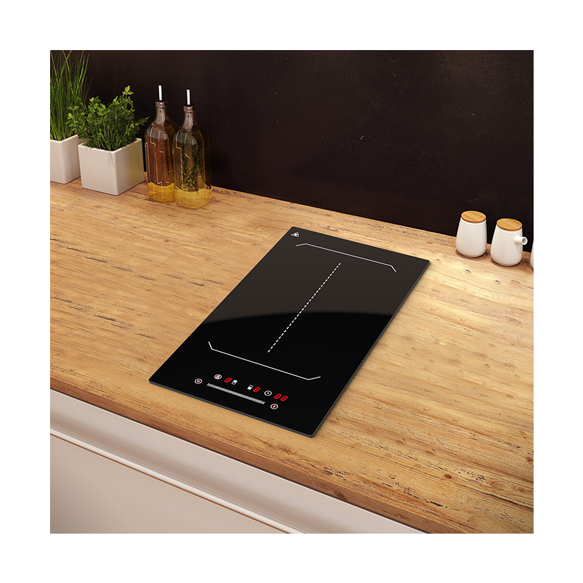 3000 Watt Built-in Dual Zone Electric Induction Cooktop Boost Function High Tech Touch Control Ceramic/Glass Surface 1 Year