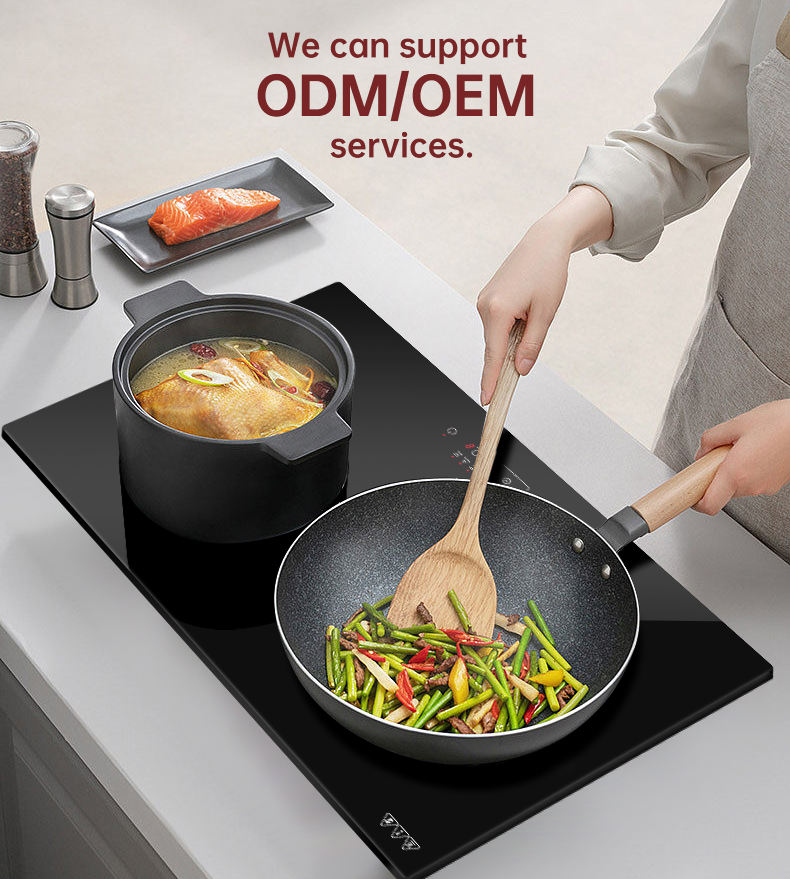 Touch Control Electric Commercial & Household Induction Cooktop Built-in Hob Glass Panel 3500 Watt 2 Burners Electronic Ignition