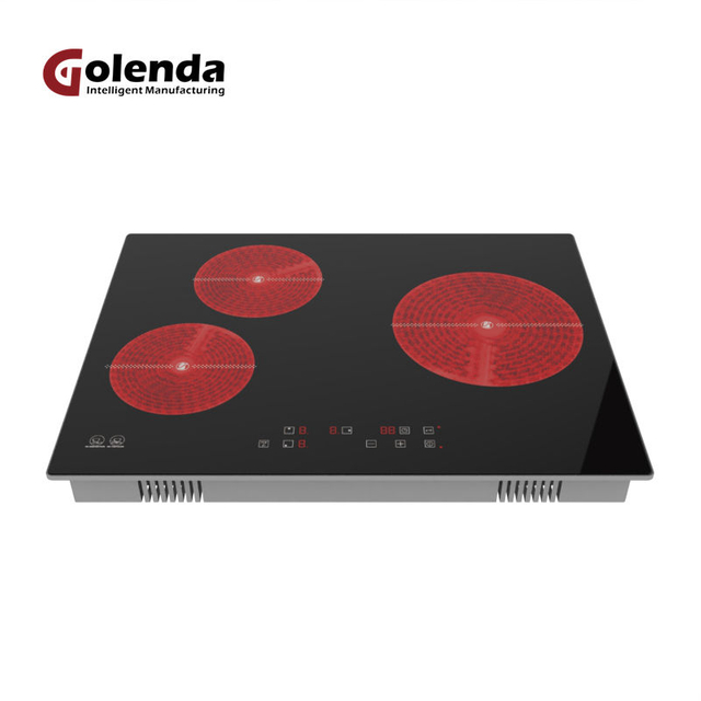 Golenda 220V 4800W Built-in Induction Cooker Electric Cooktop Stove 3 Burners Ceramic Hob Household Use 1 Year Warranty