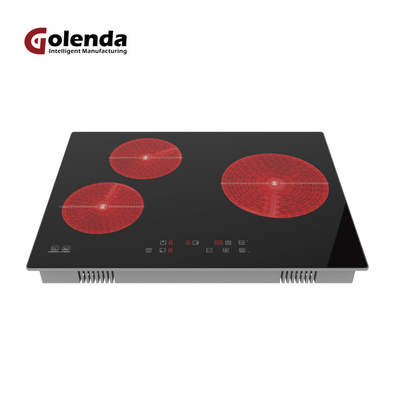 Golenda 220V 4800W Built-in Induction Cooker Electric Cooktop Stove 3 Burners Ceramic Hob Household Use 1 Year Warranty