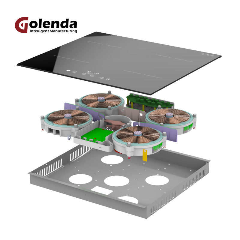 6000W Touch Control 4 Burner Induction Cooker Cooktop Cast Iron Surface Built-in Electric Class Energy Efficiency 1 Year