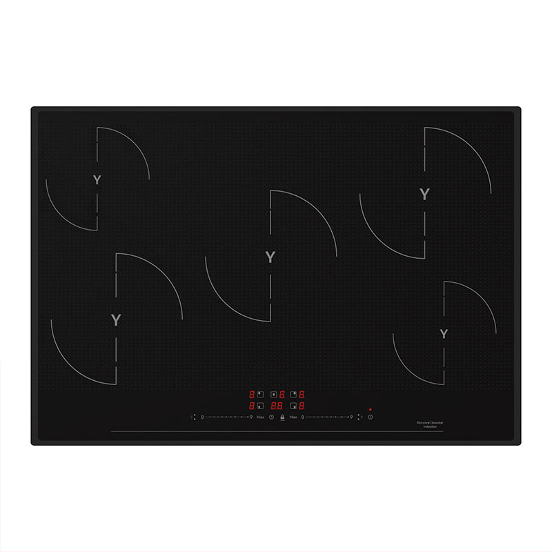 Golenda 8000W Electric Infrared Cooker 5 Burners Smooth Ceramic Cooktop Built-in Household Use 9 Stage Power Setting Waterproof