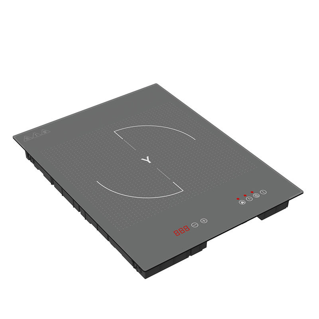 Grey Glass 2100W Electric Stainless Steel Induction Cooktop Countertop Single Burner Stove Touch Control Booster Household