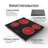 Built-in Premium Electric 6600W Glass Ceramic 4 Burner Hobs Infrared Induction Cooker with Top Household Use
