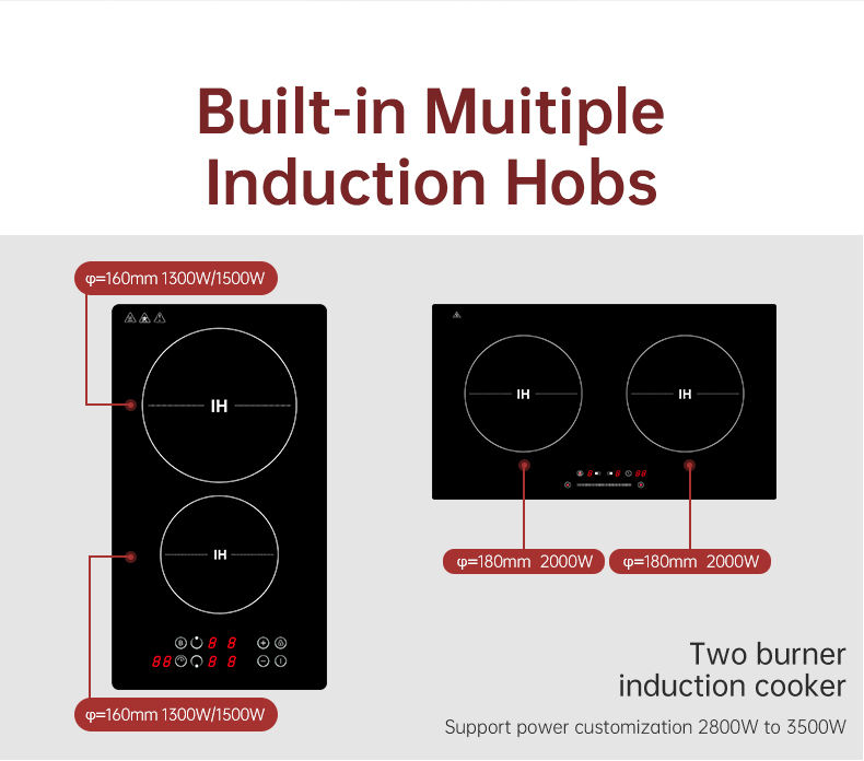 Wholesale 3500W Induction Cooktop with Bridge Cooking Zones 220V Home Kitchen Apppliance Induction Cooker