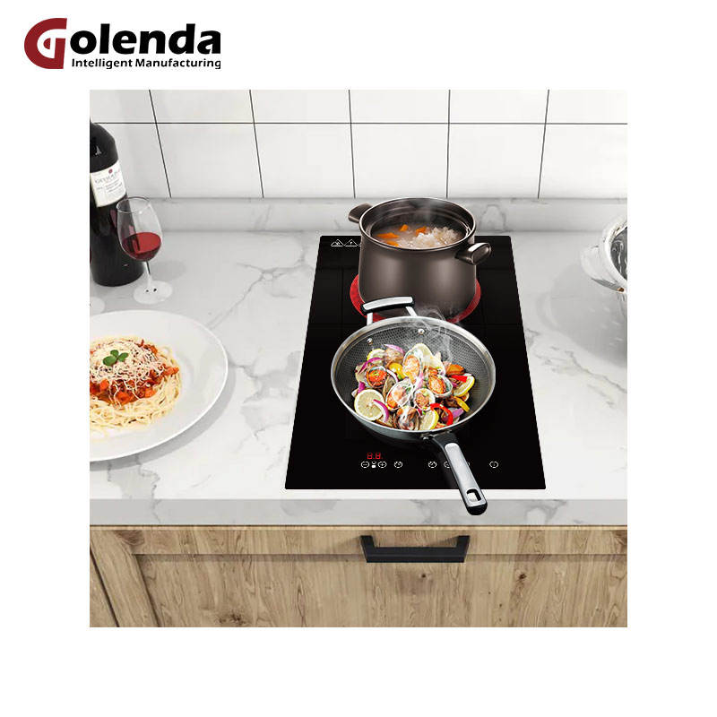 Golenda Commercial Household Touch Control 3500W 2-Burner Multi-function Built-in Temperature Sensor Electric Induction Cooktop