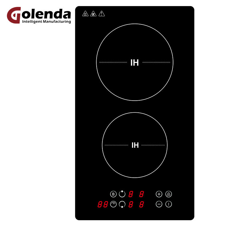 Golenda Commercial Household Touch Control 3500W 2-Burner Multi-function Built-in Temperature Sensor Electric Induction Cooktop