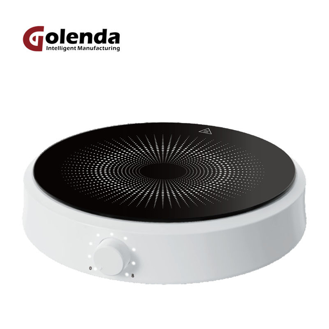 Golenda Electric 50/60Hz Small Portable Induction Cooktop with White LED Knob Control Household Use Stainless Steel Housing